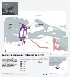 An estimated map of the Black sea oil spill