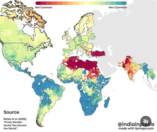 Average everywhere, very uncommon in north africa and india, very common in south africa