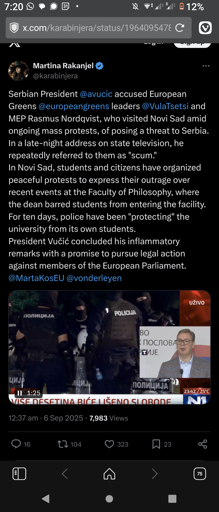 Vucic calls green MEPs "scum"
