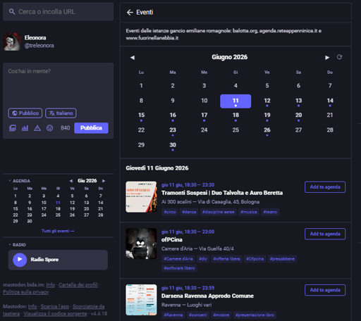 La nuova interfaccia web di Bida